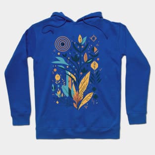 Minimal Bohemian Style Floral Shapes - boho Flowers Hoodie